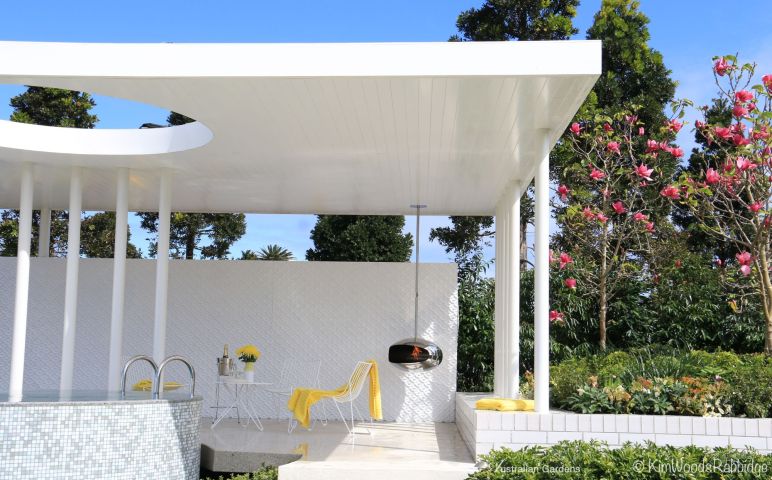 Open sides create an airy pavilion.