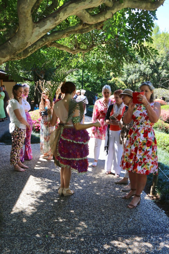 Visitors admiring the outfits in Horti-Couture, 2017.